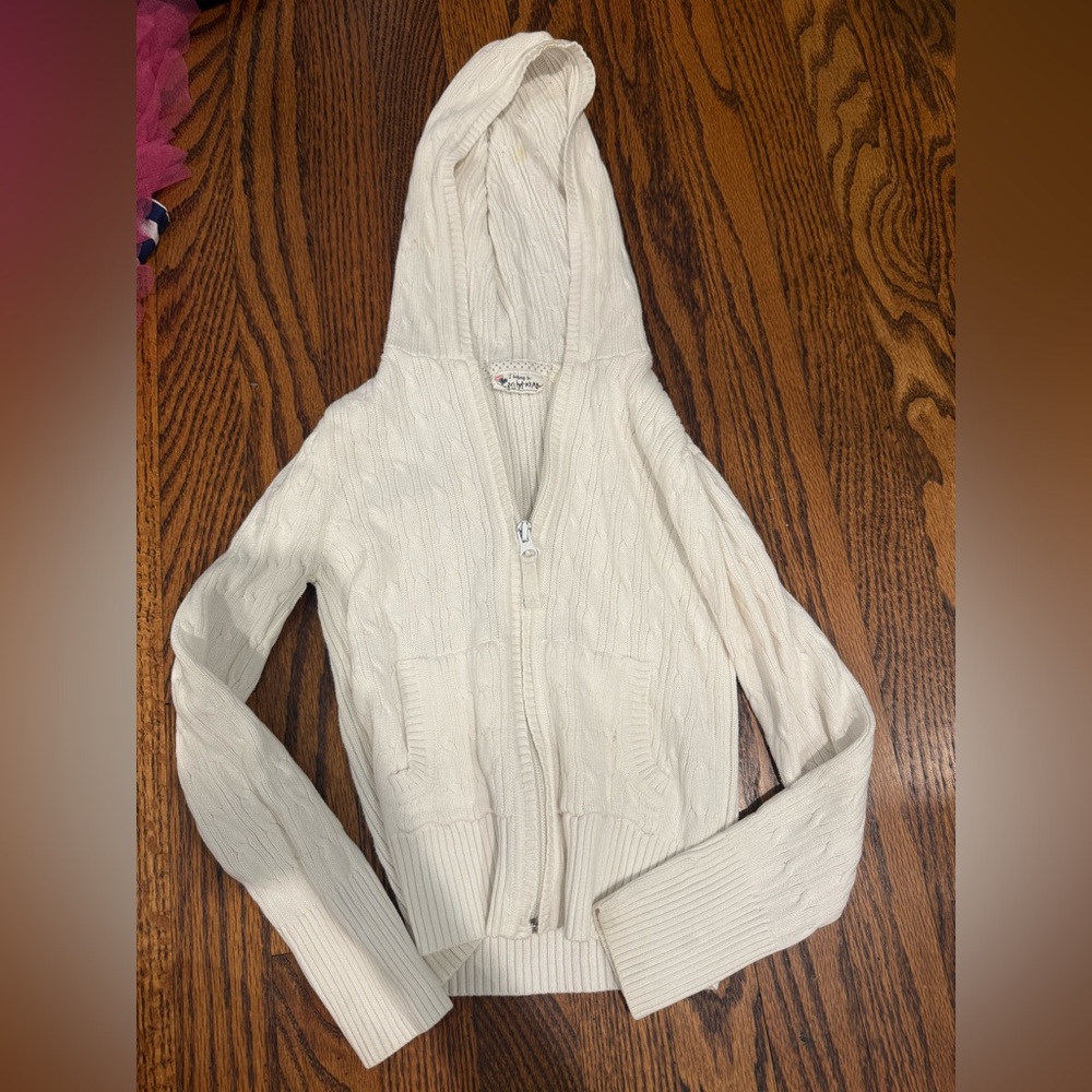 Old Navy Cream Hooded Cardigan